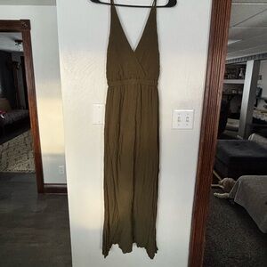 Lulu's Deep Olive Maxi Dress